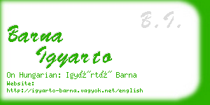 barna igyarto business card